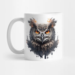 Owl Portrait Animal Painting Wildlife Outdoors Adventure Mug